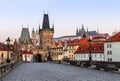 Prague, Charles Bridge (Karluv Most) in the morning, the most be