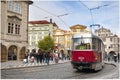 Prague city centre tram Royalty Free Stock Photo