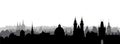 Prague city, Czech. Skyline view. Cityscape with cathedral landmark building.