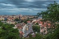 Prague city house roof view Royalty Free Stock Photo