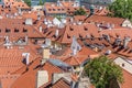 Prague city house roof view Royalty Free Stock Photo