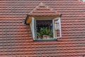 Prague city house roof view Royalty Free Stock Photo