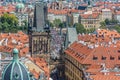 Prague city house roof view Royalty Free Stock Photo