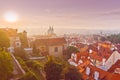 Prague City Morning Skyline