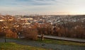 Prague city panorama from Petrin hill Royalty Free Stock Photo