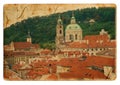 Prague city postcard Royalty Free Stock Photo