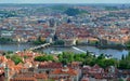 Prague city roof top view - architecture sights Royalty Free Stock Photo