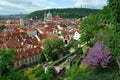 Prague city roof top view - architecture sights Royalty Free Stock Photo