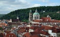 Prague city roof top view - architecture sights Royalty Free Stock Photo