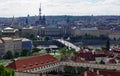 Prague city roof top view - architecture sights Royalty Free Stock Photo