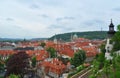 Prague city roof top view - architecture sights Royalty Free Stock Photo