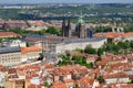 Prague city roof top view - architecture sights Royalty Free Stock Photo