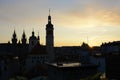 Prague - City of Towers, Silhouettes of churches around Old Town Square, Czech Republic, Europe Royalty Free Stock Photo