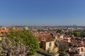 Prague cityscape panorama with red roofs