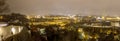 Prague cityscape panorama in winter at night from Prague castle Royalty Free Stock Photo
