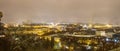 Prague cityscape panorama in winter at night from Prague castle Royalty Free Stock Photo