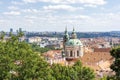 Prague Cityscape With Rooftops and St. Nicholas church, Czech Republic Royalty Free Stock Photo