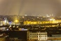 Prague cityscape in winter at night from Prague castle Royalty Free Stock Photo