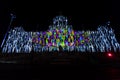 The very first video mapping celebrating the new year projected on the building of the Narodni muzeum National Museum in Prague