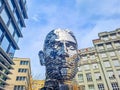 Prague- Czech- 4 april 2024: Statue of Franz Kafka, the work by David Cerny