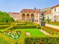 Prague- Czech- 8 April 2024: Wallenstein gardens with baroque palace in Prague Royalty Free Stock Photo