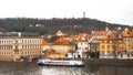 Panorama of the old part of Prague from the embankment of the Vistula River.