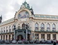 PRAGUE, CZECH - MARCH 10, 2016: Kavarna Obecni dum Palace in Prague Royalty Free Stock Photo