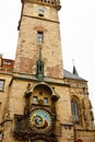 Prague. Czech. 10.05.2019: Prague Astronomical Clock in the Old Town of Prague. Beautiful, colorful, with arrows. The concept of
