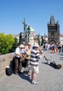 Prague, Czech Rep: Musicians on Charles Bridge