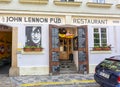 Prague, Czech Repblic - May 2019: Famous John Lennon pub in Prague