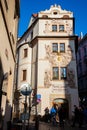 Beautiful antique buildings and streets of the old town in Prague Royalty Free Stock Photo