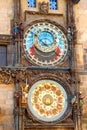 Prague Astronomical Clock on wall Royalty Free Stock Photo