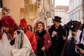 Prague, Czech Republic, 30 April 2023: Carodejnice festival or Walpurgis night, witch effigy is being carried to bonfire it will Royalty Free Stock Photo