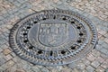 Prague Czech Republic - April 13 2018: Manhole cover in Prague