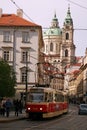 St. Nicholas Church in Mala Strana or Lesser side, beautiful old part of Prague Royalty Free Stock Photo