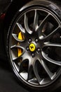 Prague, Czech Republic - April 13th 2019: Ferrari Wheel at Autoshow PVA EXPO Praha Letnany 2019