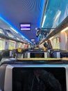 Prague, Czech republic - April 19th 2024 - interior of regiojet train Royalty Free Stock Photo