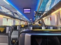 Prague, Czech republic - April 19th 2024 - interior of regiojet train Royalty Free Stock Photo