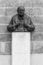 PRAGUE, CZECH REPUBLIC - APRIL 17, 2020: Winston Churchill Bust in Thunovska Street in Prague. Sir Winston Leonard