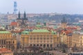 Prague, Czech Republic. Ariel view of historical Old Town