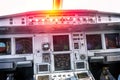 Airplane cockpit inside