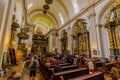 Prague, Czech Republic - 13 August, 2015: Castle Cathedral as seen from inside, revealing amazing architectural design