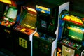 PRAGUE - CZECH REPUBLIC, August 5, 2017 - Detail on 90s Era Old Arcade Video Games Royalty Free Stock Photo