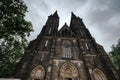 PRAGUE, CZECH REPUBLIC - 11 AUGUST 2019: Church of St. Peter and Paul at Vysehrad castle, Prague, Czech Republic Royalty Free Stock Photo