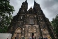 PRAGUE, CZECH REPUBLIC - 11 AUGUST 2019: Church of St. Peter and Paul at Vysehrad castle, Prague, Czech Republic Royalty Free Stock Photo