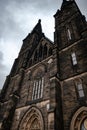 PRAGUE, CZECH REPUBLIC - 11 AUGUST 2019: Church of St. Peter and Paul at Vysehrad castle, Prague, Czech Republic Royalty Free Stock Photo