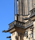 Prague, Czech Republic - August 24, 2016: Gargoyles in the Cathedral of Saints Vitus