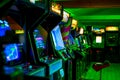 PRAGUE - CZECH REPUBLIC, August 5, 2017 - Room full of of 90s Era Classic Arcade Video Games