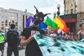 Prague, Czech Republic - August 11, 2018: Participants of the annual Prague Gay Pride parade Royalty Free Stock Photo