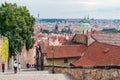 Prague cityscape from Castle stairs - Czech Republic